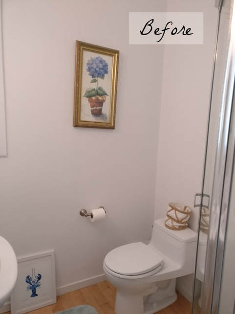 Before & After :: Hamptons Beach House Guest Bath - Decorator in a Box